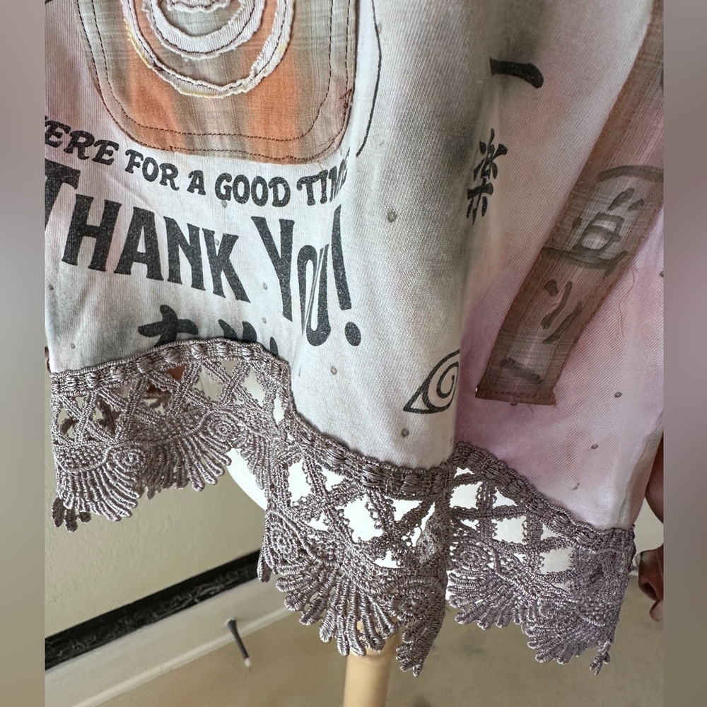 Oversized Handmade Upcycled Ramen Top – One of a Kind – Artsy Streetwear NWOT - Picture 5 of 5